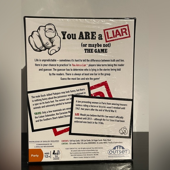 unopened You ARE a LIAR ( or maybe not ) card game - Picture 2 of 5